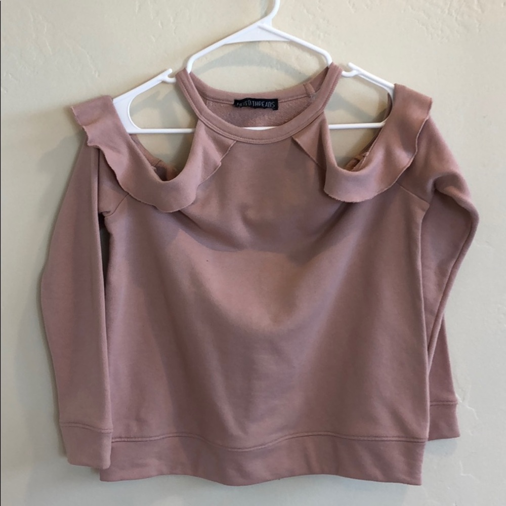 Cold Shoulder Dusty Pink Pullover